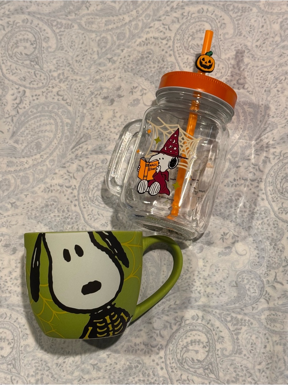 Peanuts Snoopy Halloween Glass Mason Jar & Coffee Mug